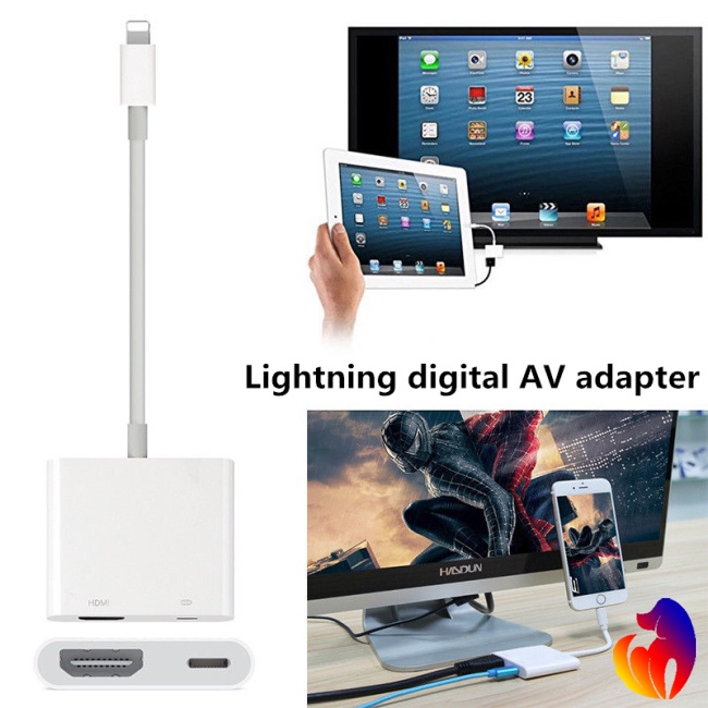 BH Lightning to Digital AV TV HDMI Cable Adapter with Lightning Charging Port for iPad Air iPhone 6 6S 7 7Plus