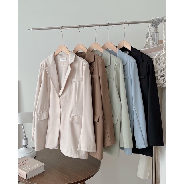 Áo blazer 1 lớp dáng rộng Hàn Quốc, blazer tone pastel form rộng Bazic one | BigBuy360 - bigbuy360.vn