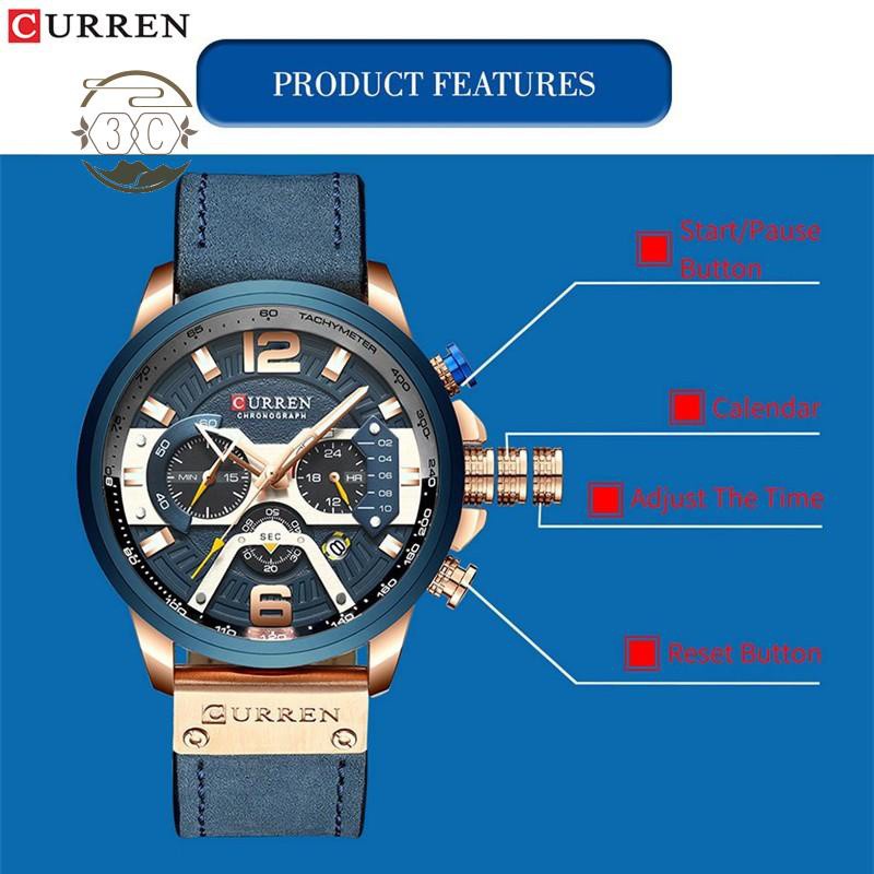 [MMAL]men business watch Curren 8329 Men Quartz Watch with Large Dial leather bandBig Sale