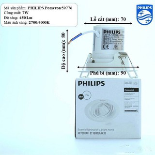 Đèn led spotlight philips 7w chính hãng philips