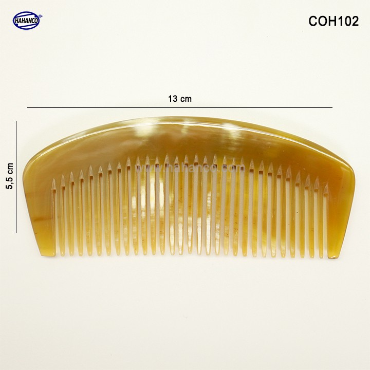 Lược sừng xuất Nhật (Size: M - 13cm) Lược múi bưởi trơn đẹp - COH102 - Horn Comb of HAHANCO - Chăm sóc tóc