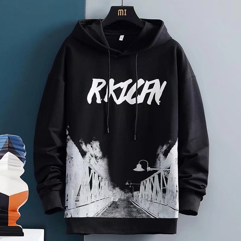 Áo Hoodie Dài Tay Dáng Rộng In Hình Thời Trang Mùa Thu Đông Dành Cho Nam