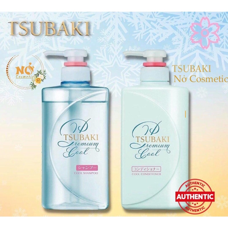 Bộ Dầu Gội Xả - Dầu Gội TSUBAKI Xanh SẠCH DẦU MÁT LẠNH - Phục Hồi Hư Tổn | TSUBAKI Premium Cool SET 490ml Nở cosmetic