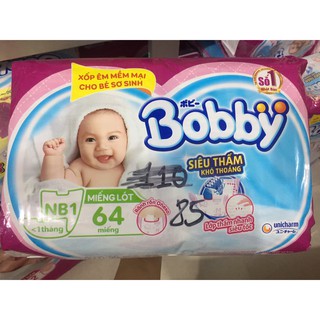 [CHÍNH HÃNG] Miếng Lót Sơ Sinh Bobby NB1 - 64 miếng