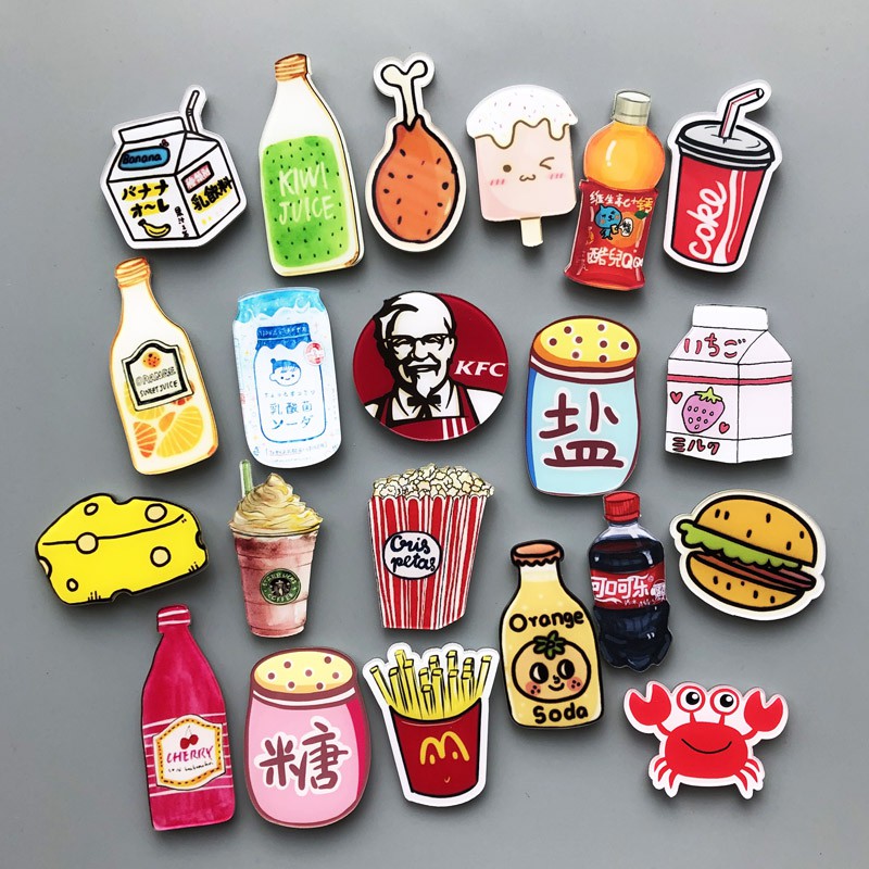 Huy hiệu Cài áo ulzzang hình bánh hamburger khoai tây chiên Mẫu 2