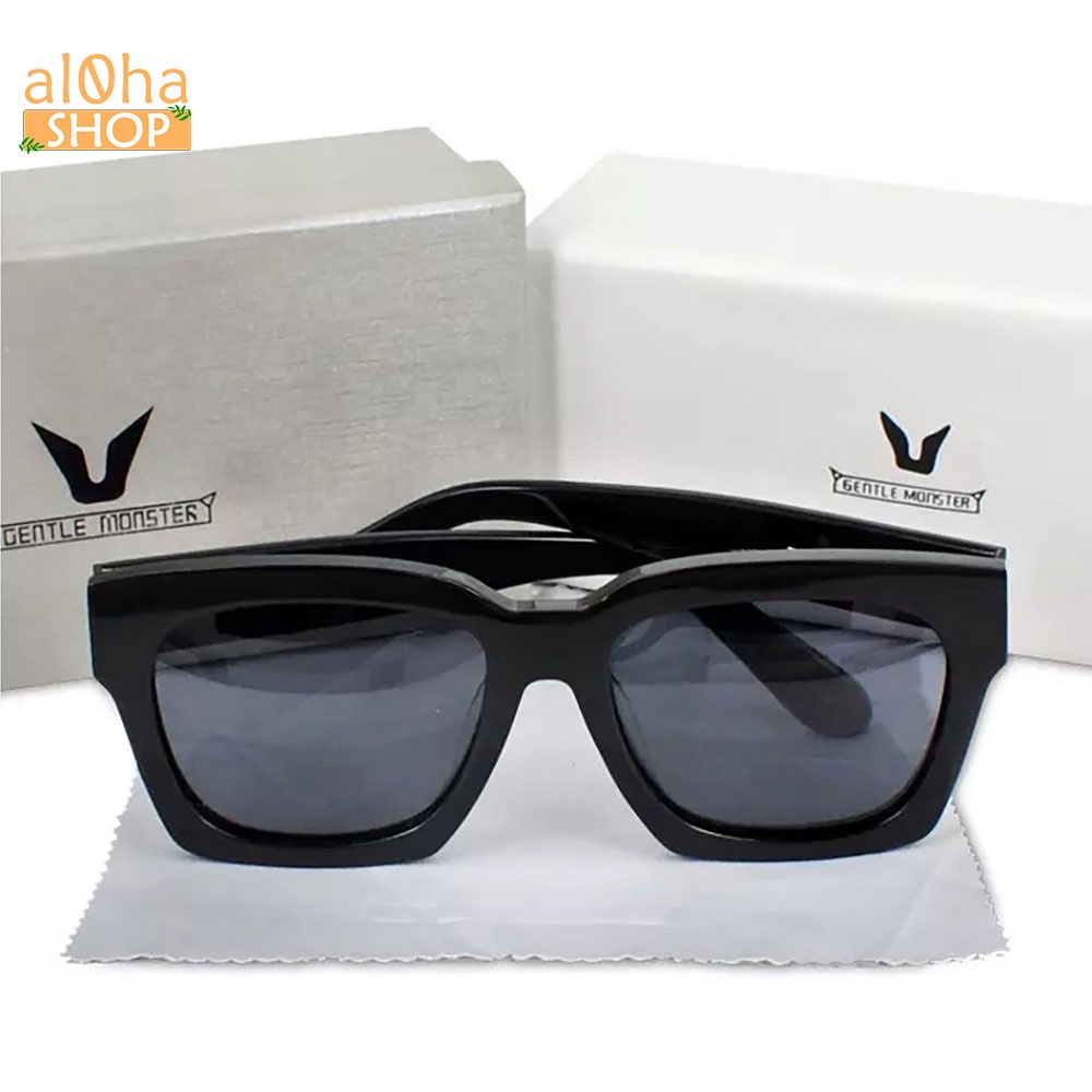 Kính mát chống tia UV, chống bụi chữ V K0136 gọng nhựa vuông unisex nam nữ kính râm phong cách thời trang
