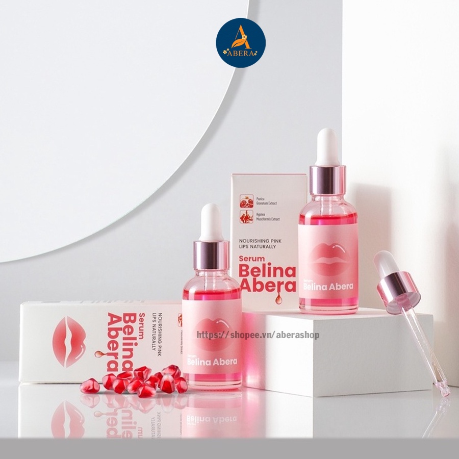 Dưỡng môi hồng tư nhiên, căng mịn, khử thâm môi, khô môi nứt nẻ, dưỡng ẩm môi - Serum dưỡng hồng môi Abera Belina 20ml