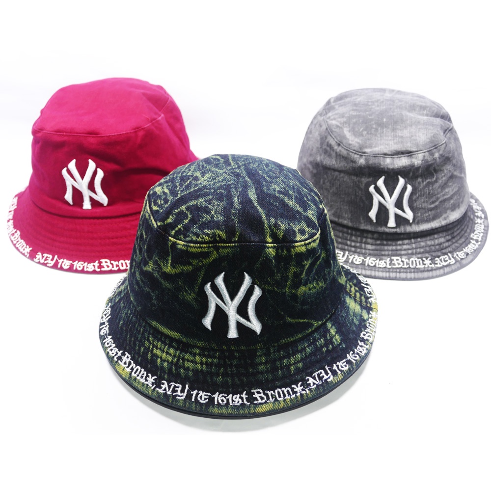 Nón bucket 2 mặt jean loang cá tính thêu chữ NY - Chất liệu vải Jeans oát mềm thích hợp cho nam và nữ