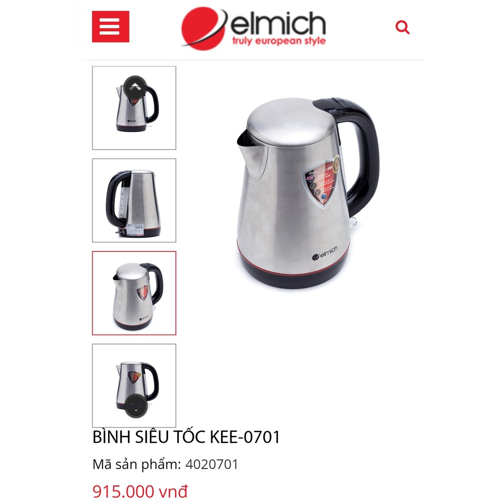 BÌNH SIÊU TỐC ELMICH KEE-0701 1,7L