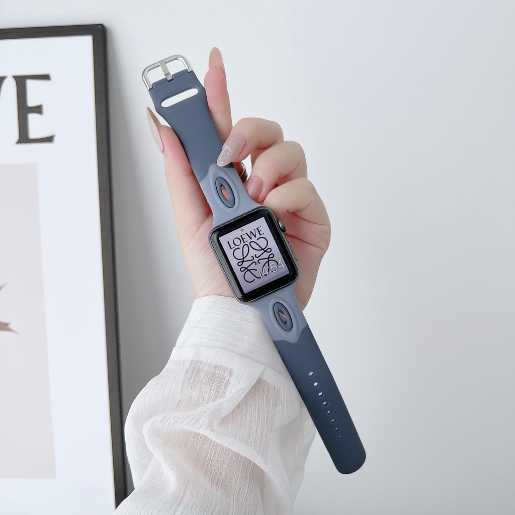 Dây Đeo Bằng Silicone Hình Đôi Mắt Thiên Thần Cho iWatch 38 40 41 42 44 45mm Series 8 7 6 SE 5 4 3 2 1