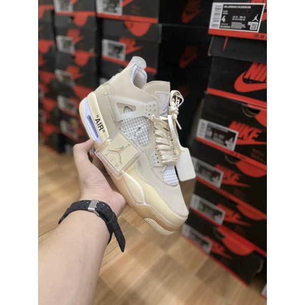 Giày air jordan 4 retro off white kem ,jordan 4  xanh dương , Giày sneaker JD4 màu kem siêu hot mới nhất | BigBuy360 - bigbuy360.vn