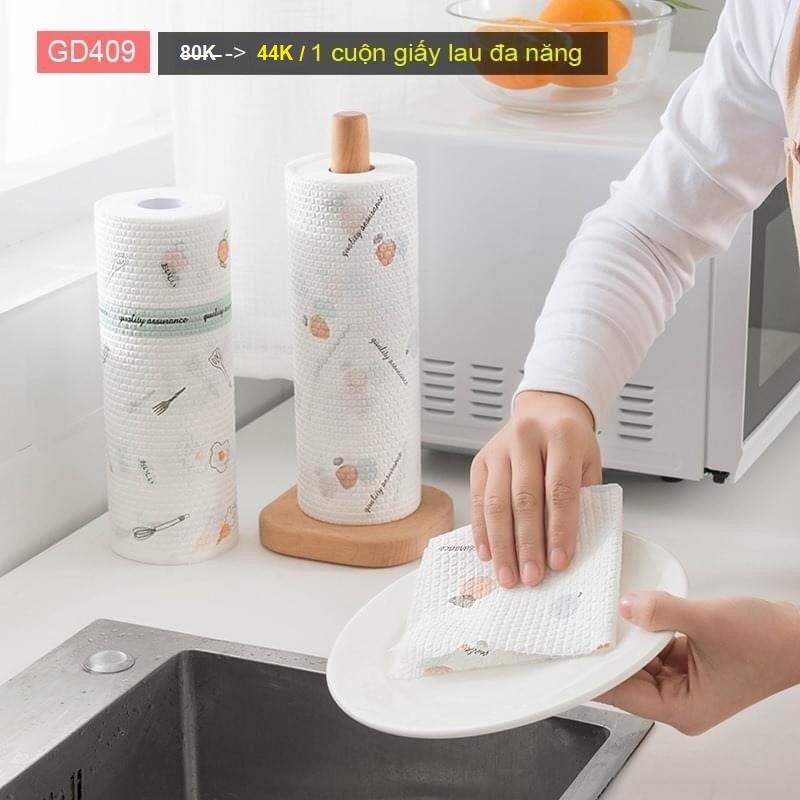 [Mã SKAMSALE03 giảm 10% tối đa 50K đơn 200K] Cuộn giấy lau dầu mỡ - đa năng , 1 cuộn 220 Tờ có thể giặt lại được