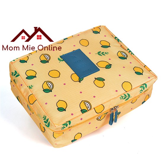 Túi đựng mỹ phẩm tiện ích chống thấm, họa tiết chanh vàng dễ thương - T003
