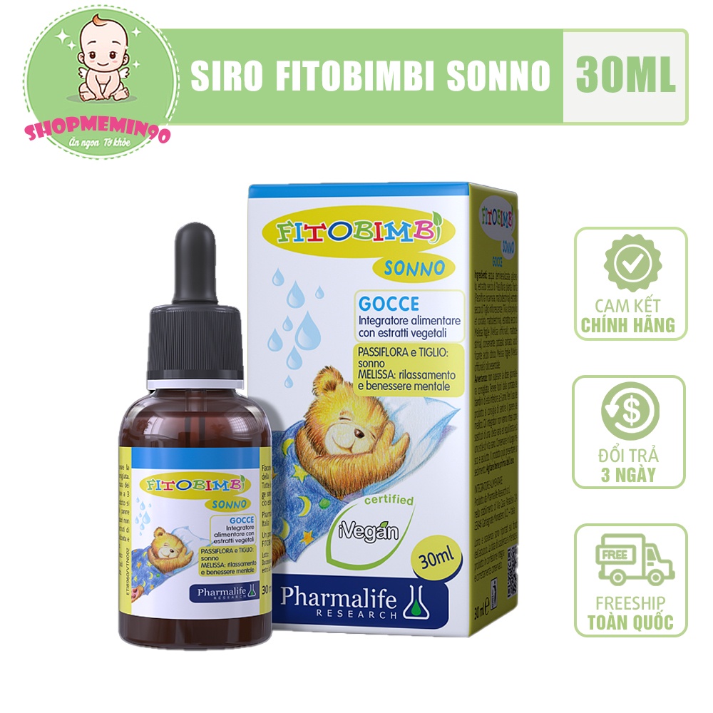 Fitobimbi Sonno Bimbi - Thảo dược châu âu giúp bé ngủ ngon, dành cho trẻ khó ngủ, ngủ không sâu giấc (Chai 30ml)