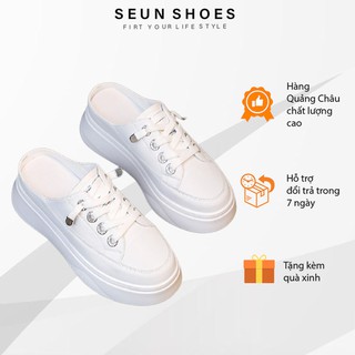 Giày Sục Nữ Độn Đế 5cm Da Cao Cấp Mẫu Mới T29- Seun Shoes