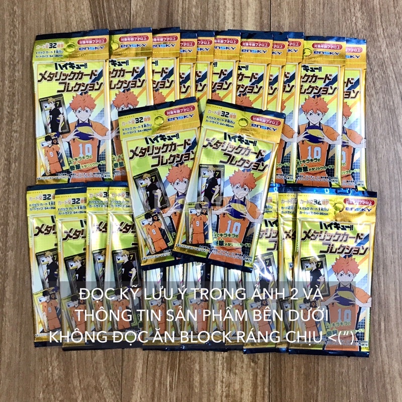 Pack Metal Card Haikyuu gói thẻ nhân phẩm random Chàng Khổng Lồ Tí Hon HQ