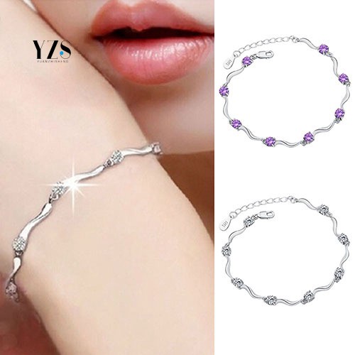 TW Women 925 Sterling Silver Crystal Bracelet