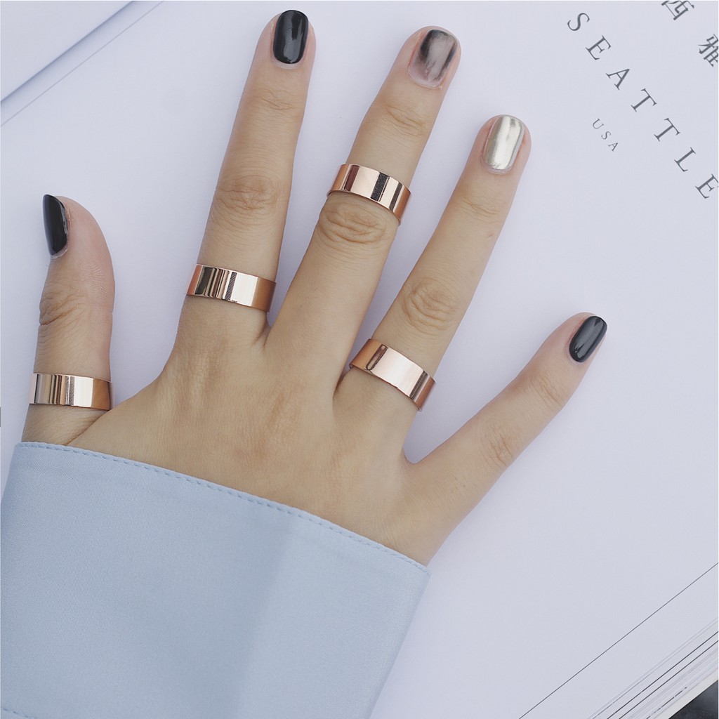 Nhẫn titan tròn mảnh bản to 7mm không gỉ UR190703