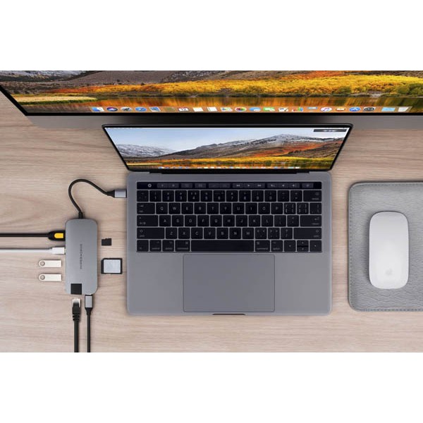 CÁP HYPERDRIVE SLIM 8 IN 1 USB-C HUB FOR MACBOOK, PC &amp; DEVICES