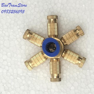 (Cực Rẻ) Bep phun sương 6 hướng chất liệu đồng thau cho hệ thống phun sương -thietbinhavuon- phanbonhoalan.