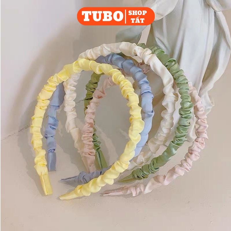 Bờm tóc vải lụa bóng nhiều màu phong cách Hàn Quốc dễ thương xinh xắn dành cho nữ - Tubosocks