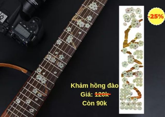 Bộ miếng dán nốt Cần đàn giả khảm cho guitar chính hãng