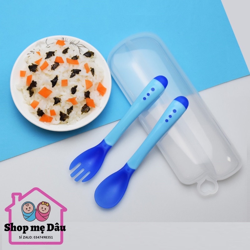 Thìa Báo Nóng Silicon Cảm Ứng Nhiệt An Toàn Cho Bé Ăn Dặm Tự Chỉ Huy