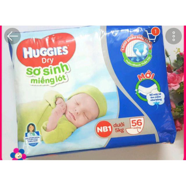 Miếng Lót Huggies Newborn 1 (Sơ Sinh - 56 Miếng)