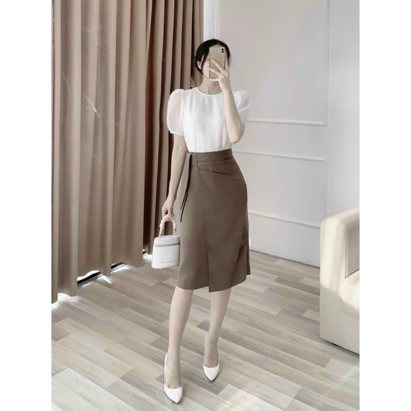 Chân váy bút chì thắt nơ váy công sở kiểu đẹp sang trọng | BigBuy360 - bigbuy360.vn