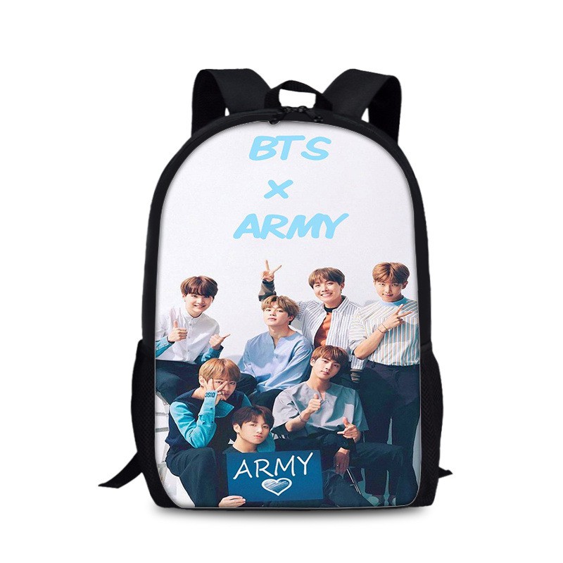 Balo in hình BTS balo cặp sách thời trang thần tương idol KPOP giá tốt tặng sticker BT21 Chonmua365 BLV20