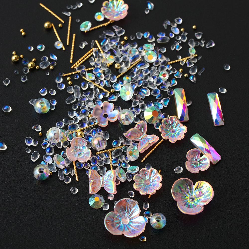 Phụ Kiện Trang Trí Móng Tay Xinh Xắn|Đinh Tán Kim Loại Nhiều Màu Sắc Hình Bướm Holographic