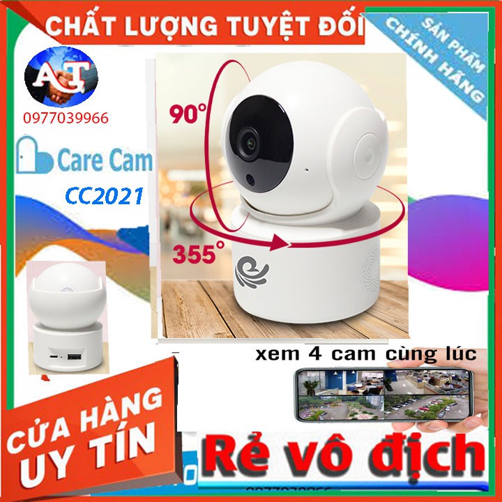 [CARECAM] có cổng mạng lan Camera wifi Carecam CC2021 2.0MPx CARE CAM Full HD 1080p mới 2021 bảo hành 12 tháng, CC2021