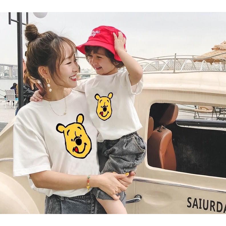 Áo Thun Gia Đình Gấu POOH vàng nổi bật