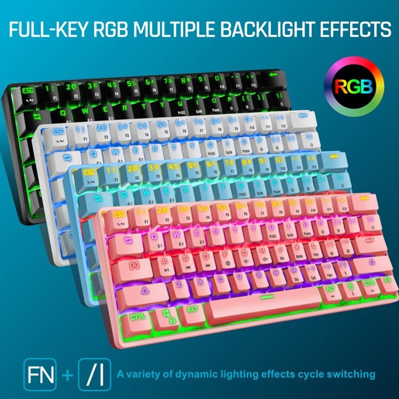 K28 RGB - Bàn phím cơ gaming không dây Bluetooth K28 Led RGB 61 phím dùng cho điện thoại / Laptop / PC - Chính Hãng