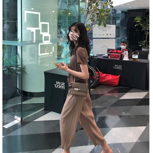 Quần Bầu Xinh Quần Vải Bầu Quần Baggy Bầu Trẻ Trung Năng Động Q216