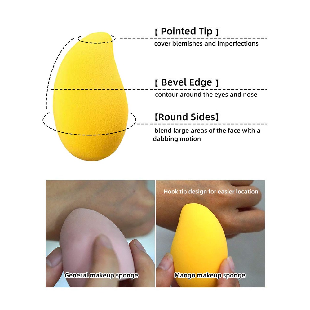 [Hàng mới về] Mút Trang Điểm Hình Quả Xoài Dùng Đánh Phấn Nền / Kem BB