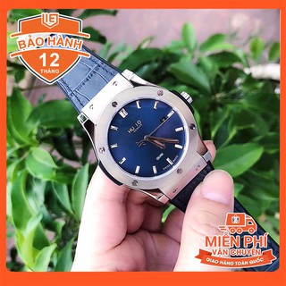 Đồng hồ nam HuIo 668 ⚡FreeShip⚡ Viền trơn, dây da cao cấp, cá tính, năng động ⚡ Bảo hành 12 tháng