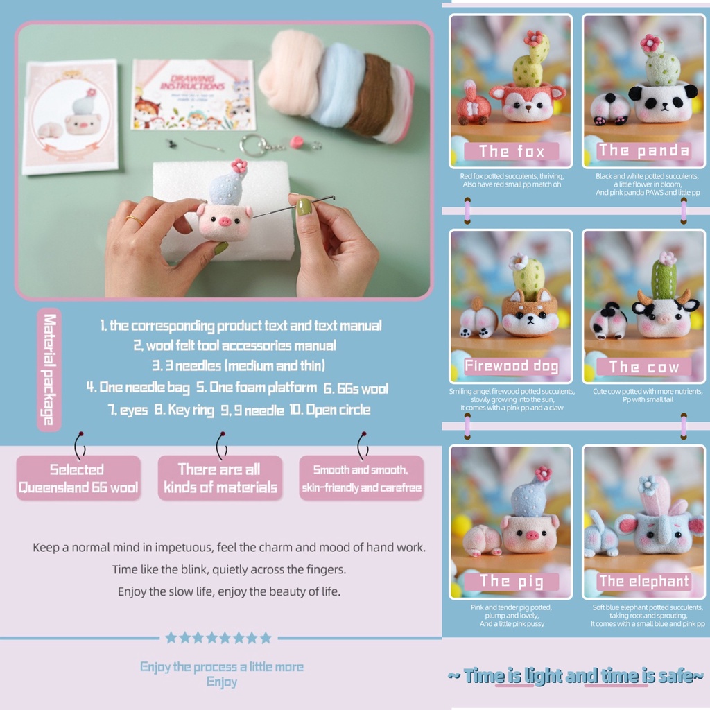Len Chọc Handmade, Bộ Kit Len Chọc Chậu Cây Thú Cưng