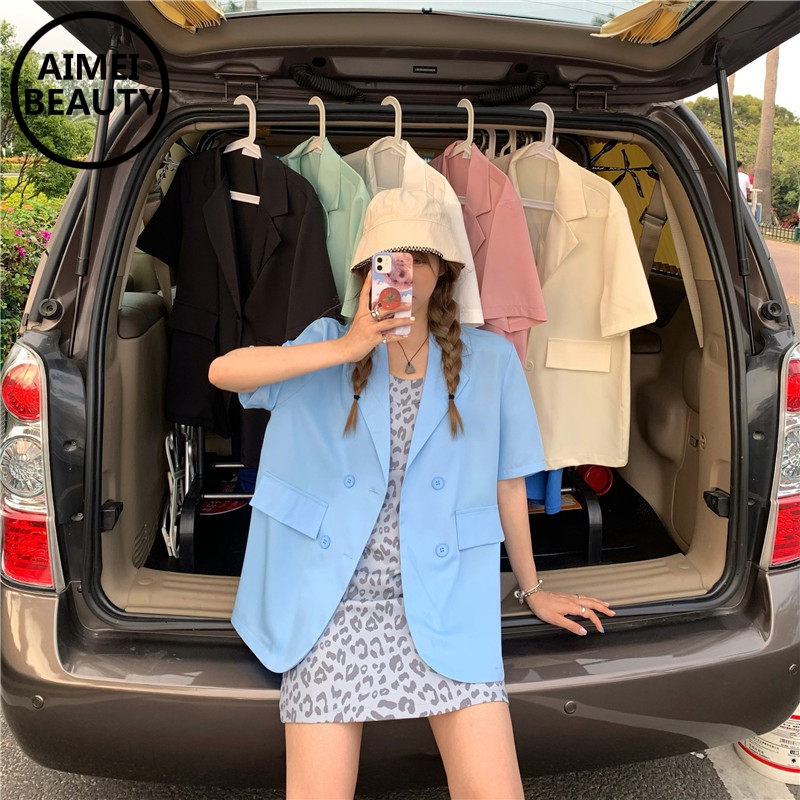 Áo Khoác Blazer Form Rộng Phong Cách Hàn Quốc Thanh Lịch Dành Cho Nữ