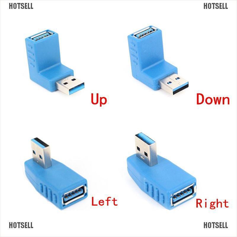 Đầu Chuyển Đổi USB 3.0 A male Sang female Góc 90 Độ