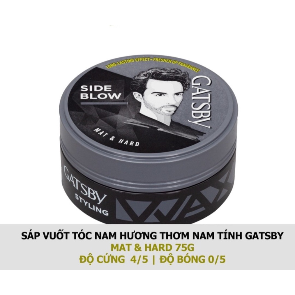 Sáp vuốt tóc nam Gatsby Styling Wax Hard Free I Mat Hard I Power strikes I Ultimate Shaggy 75g