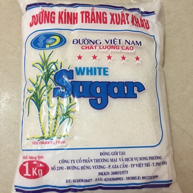 Đường kính trắng - đường vàng xuất khẩu gói 1kg