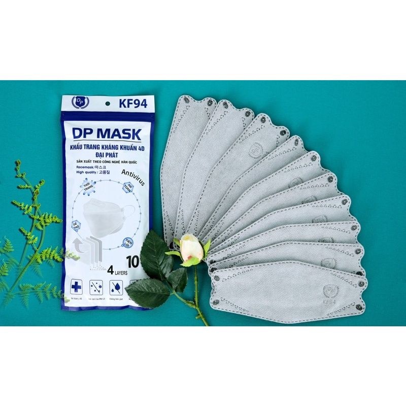 Khẩu trang KF94, khẩu trang y tế Đại Phát 4 lớp thùng 300 chiếc chống nắng, chống tia UV.