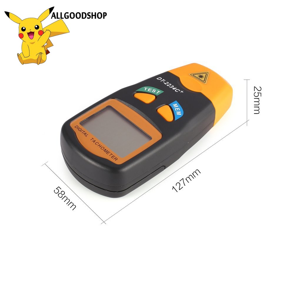 Máy đo tốc độ vòng quay kỹ thuật số màn hình LCD bằng tia laser không tiếp xúc DT2234C+