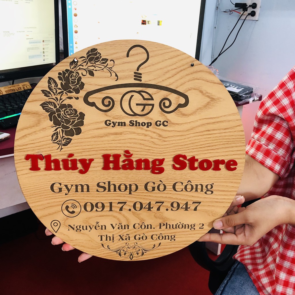 [BIỂN HIỆU GỖ DECOR] - Kích thước 40cm - Free thiết kế theo yêu cầu