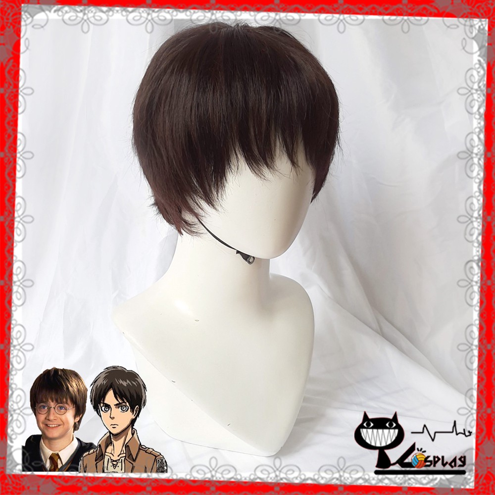 [Sẵn] Wig/tóc giả Eren Yeager - Attack on titan màu nâu đen [Miu Cosplay]