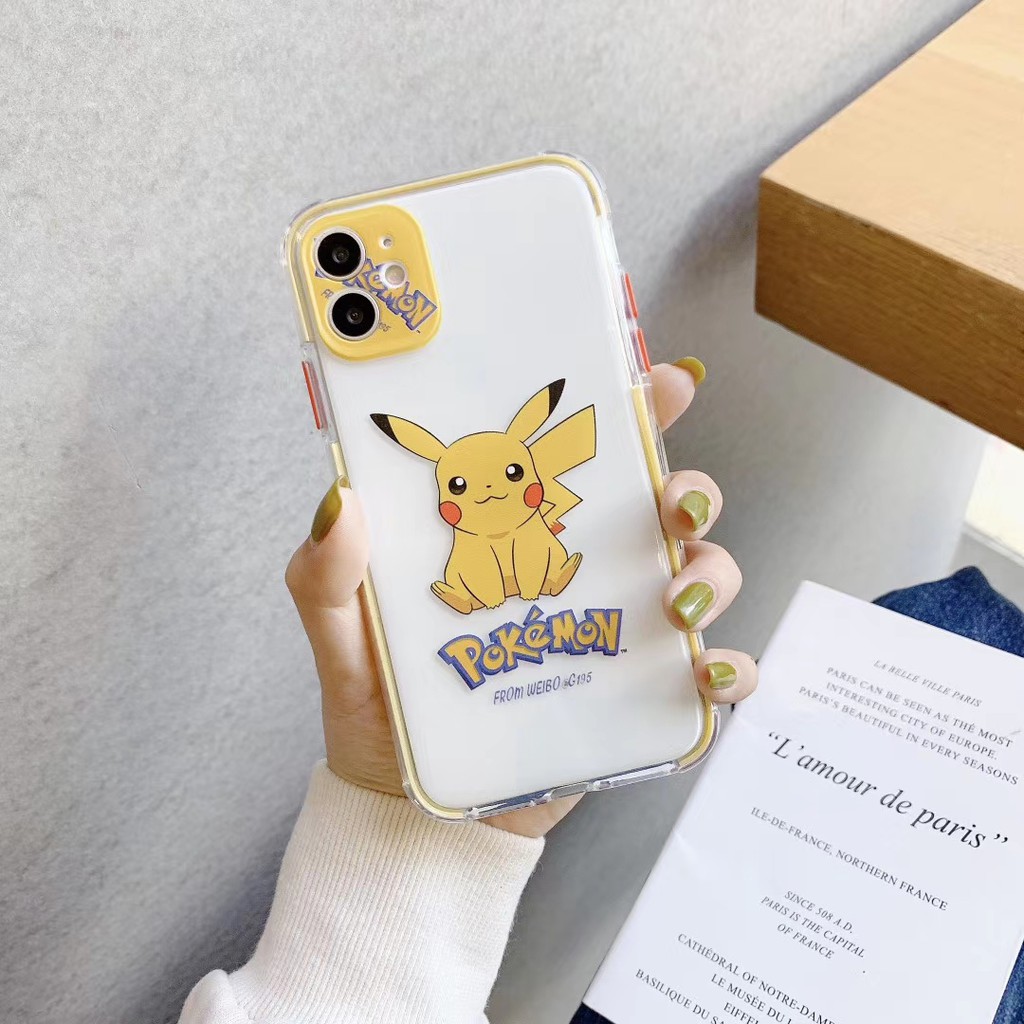 Ốp điện thoại nhựa mềm in hình Pikachu Pokemon cho iPhone12 mini 11 PRO MAX 6/6s 7/8plus SE2 X/XS XR XSMAX #1571