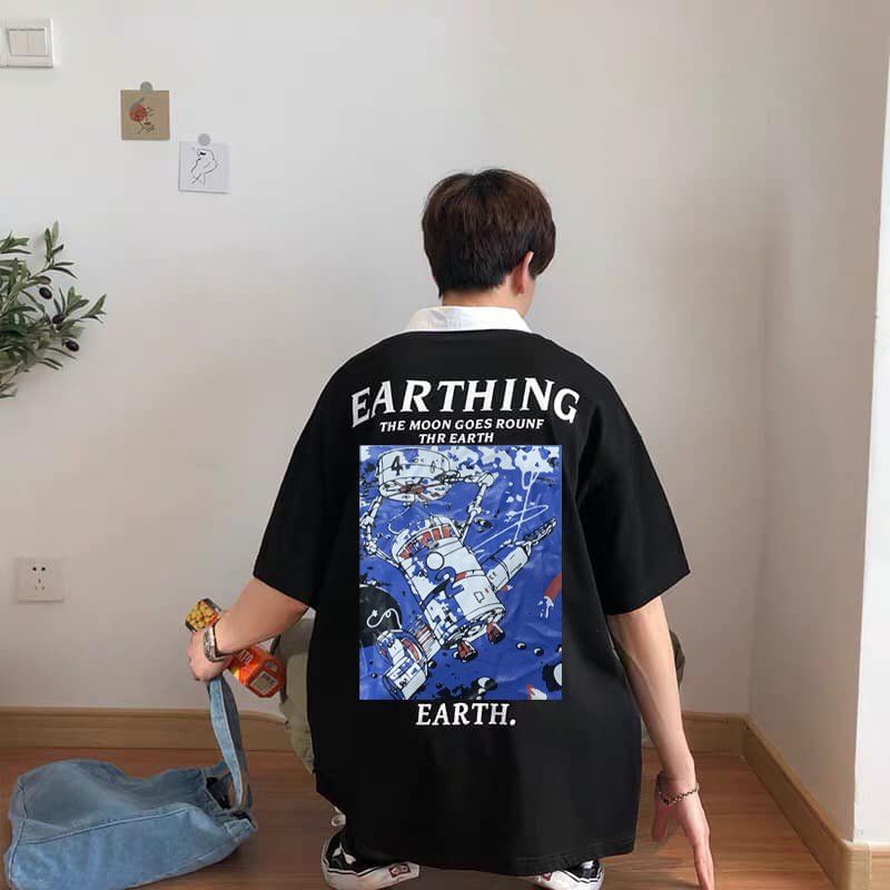 [Mã SKAMSALE07 giảm 10% TỐI ĐA 100K đơn150K] Áo Polo oversize Earth, JACKLANE, Áo polo cộc tay Unisex Jack Lane | BigBuy360 - bigbuy360.vn