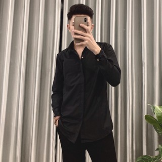 < FREESHIP > Sơmi Đen Vải Lụa [ Form UNISEX ]