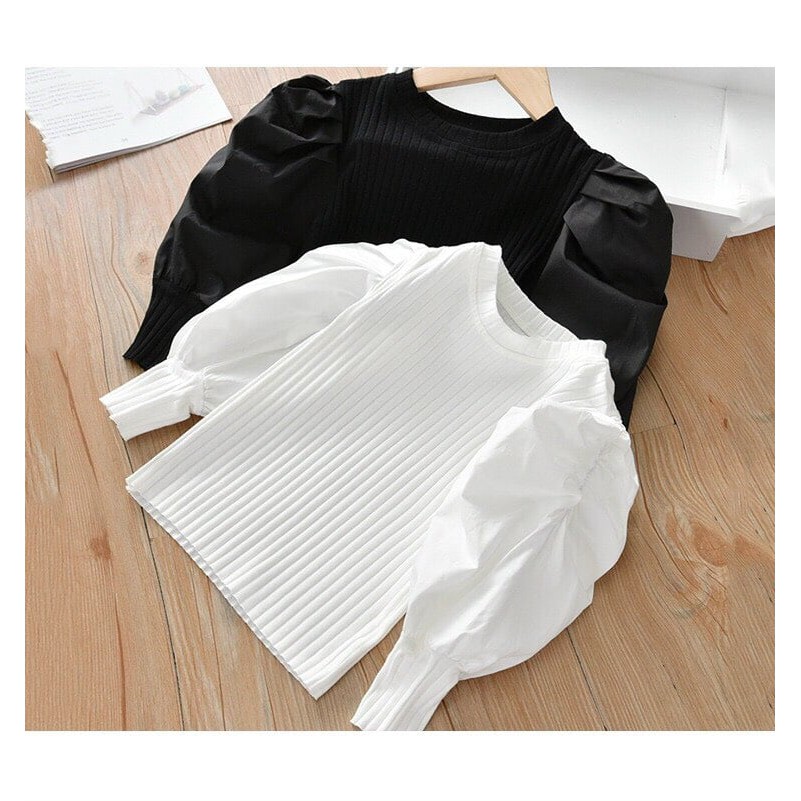 ZA3 - Áo tay bồng chất Thun gân cao cấp xinh & sang cho bé gái - Zang Tote